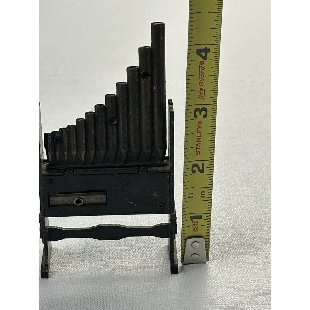 Vintage Mini Pipe Organ Music Box Metal Pan Flute‎ Hong Kong Mechanical
